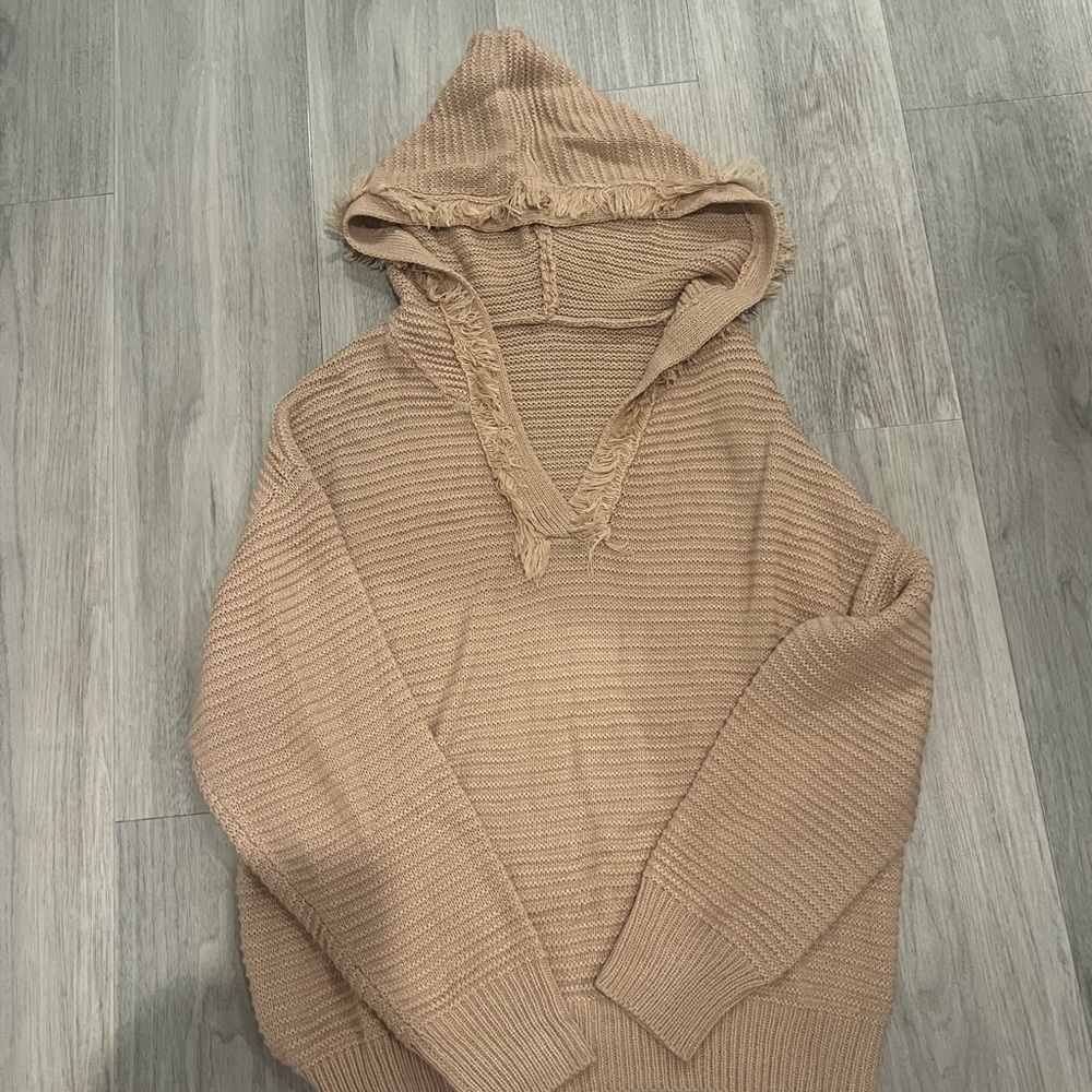 Tan Sweater with Hood
